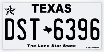 TX license plate DST6396