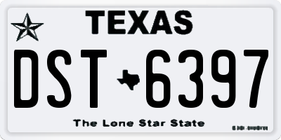 TX license plate DST6397