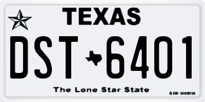 TX license plate DST6401