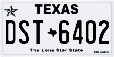 TX license plate DST6402