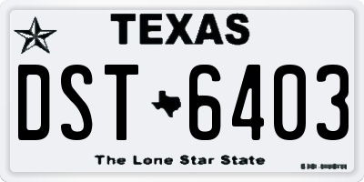 TX license plate DST6403