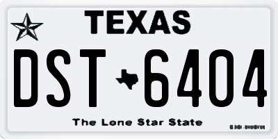 TX license plate DST6404