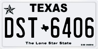 TX license plate DST6406