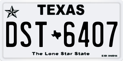 TX license plate DST6407