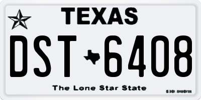 TX license plate DST6408