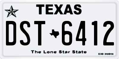 TX license plate DST6412
