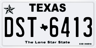 TX license plate DST6413