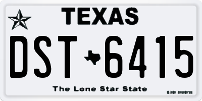 TX license plate DST6415