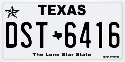 TX license plate DST6416