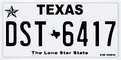 TX license plate DST6417