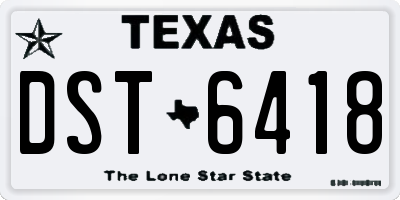 TX license plate DST6418