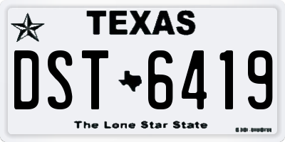 TX license plate DST6419