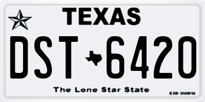 TX license plate DST6420