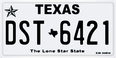 TX license plate DST6421