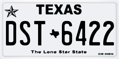 TX license plate DST6422