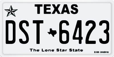 TX license plate DST6423