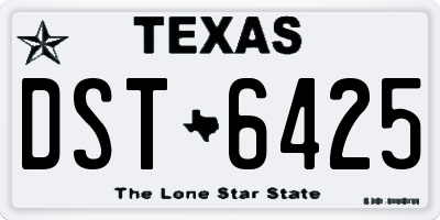 TX license plate DST6425