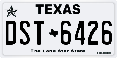 TX license plate DST6426