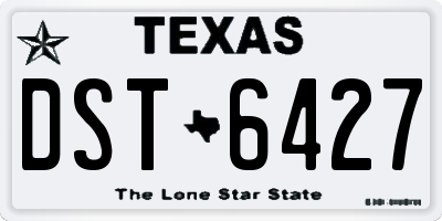 TX license plate DST6427
