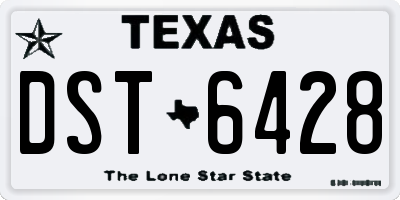 TX license plate DST6428