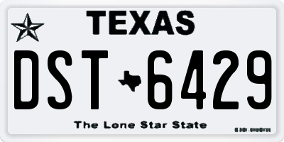 TX license plate DST6429