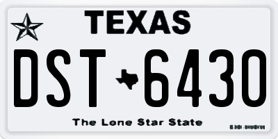 TX license plate DST6430