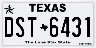 TX license plate DST6431