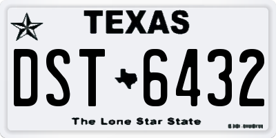 TX license plate DST6432