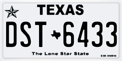 TX license plate DST6433