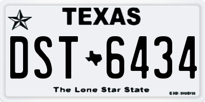 TX license plate DST6434