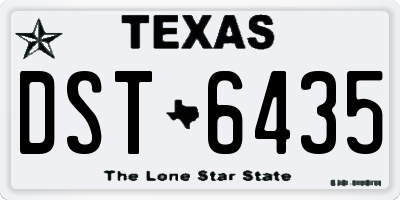 TX license plate DST6435