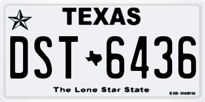 TX license plate DST6436