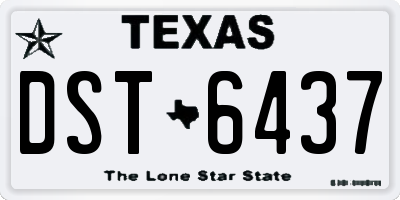 TX license plate DST6437