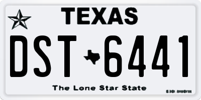TX license plate DST6441