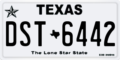 TX license plate DST6442