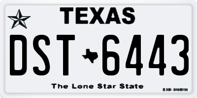 TX license plate DST6443