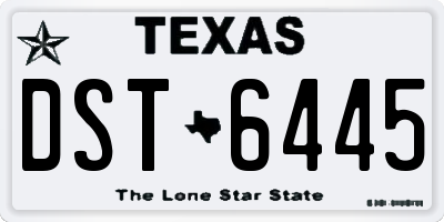 TX license plate DST6445