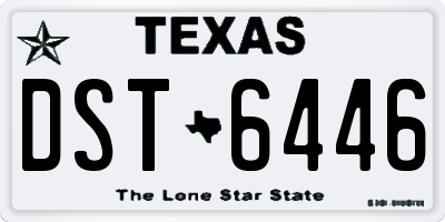 TX license plate DST6446