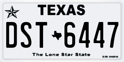TX license plate DST6447