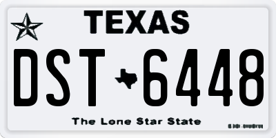 TX license plate DST6448