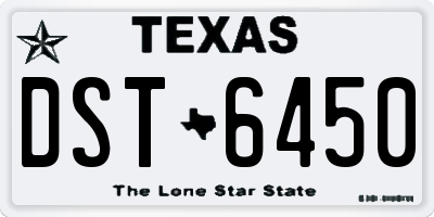 TX license plate DST6450