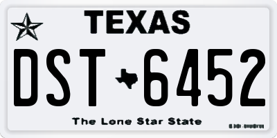 TX license plate DST6452