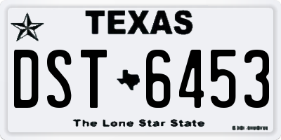 TX license plate DST6453