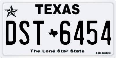 TX license plate DST6454