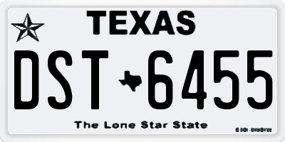 TX license plate DST6455