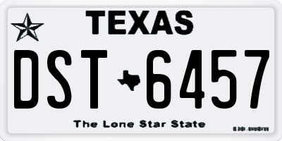TX license plate DST6457