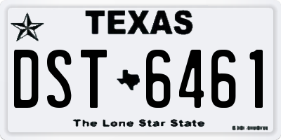 TX license plate DST6461