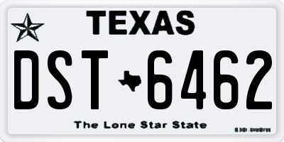 TX license plate DST6462
