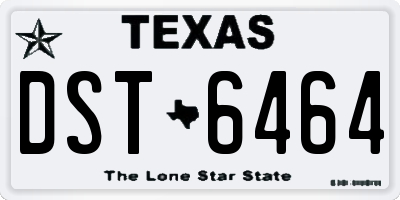 TX license plate DST6464