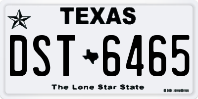 TX license plate DST6465